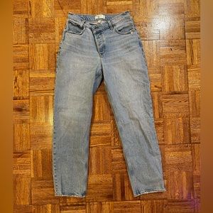 Abercrombie Asymmetrical Waist Curve Love Dad High Rise Jeans